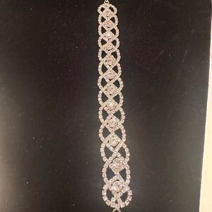 Icing Silver-Tone Sparkling Crystal Link Bracelet